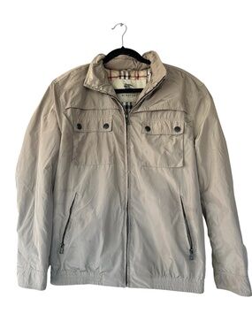 Burberry Windbreaker Jacket Nova Check Khaki Nylon